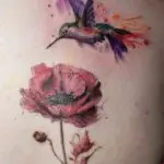 Memorial Hummingbird Tattoo and Poppy